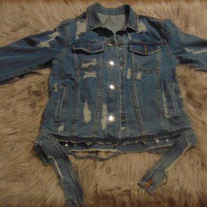 Blue Jean Denim Jacket W/Belt